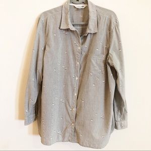 Old Navy Llama Print 🦙 Striped Button Up Shirt